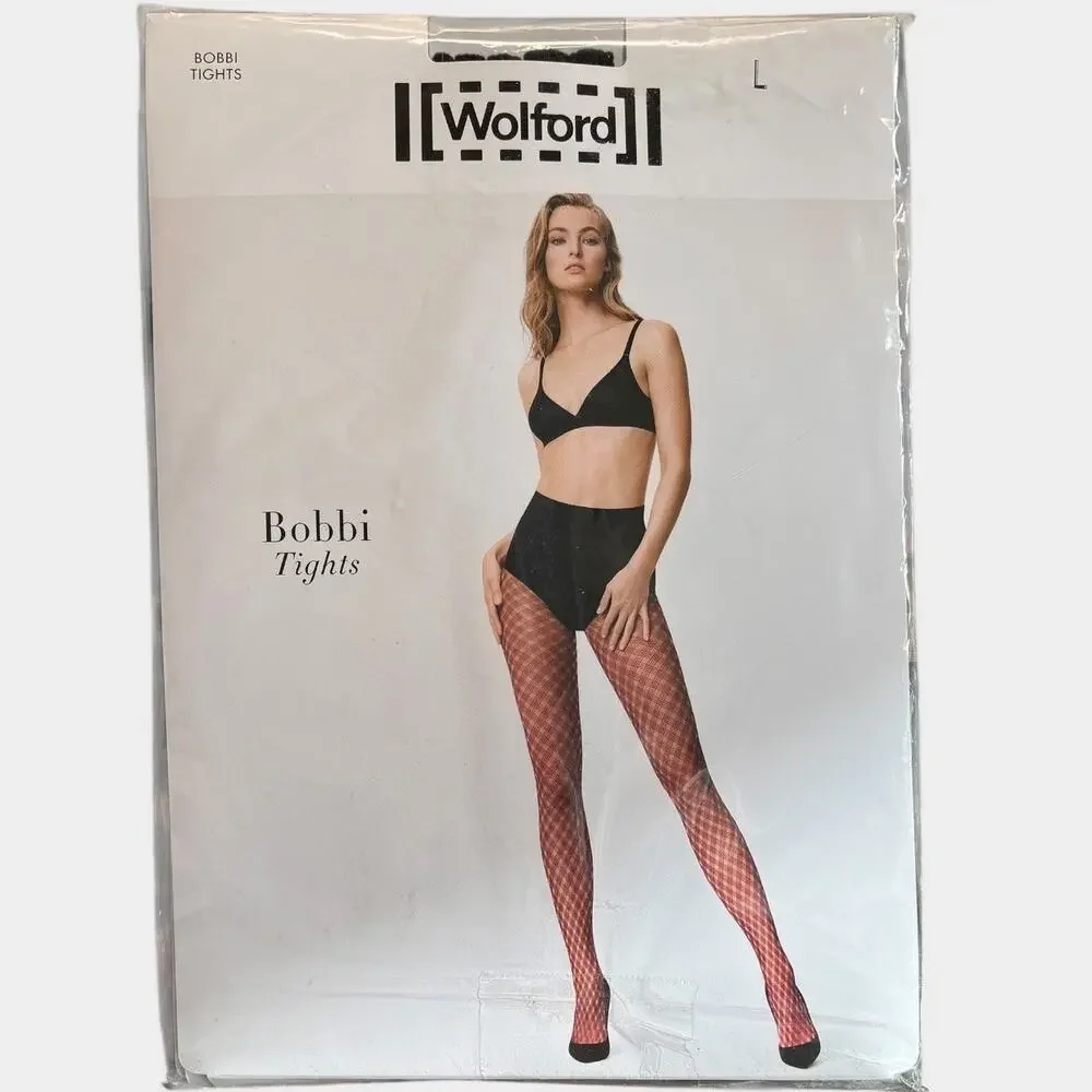 NWT WOLFORD Bobbi Tights Black Size Large